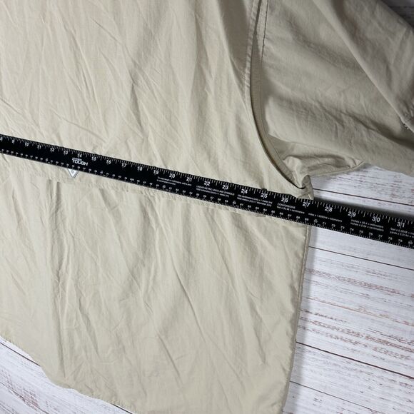 Columbia PFG Vented Shirt Mens Button Down Fishing XL Relaxed Beige Nylon - Picture 9 of 11